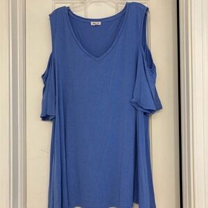 Westport Women's Blue Cold Shoulder Blouse